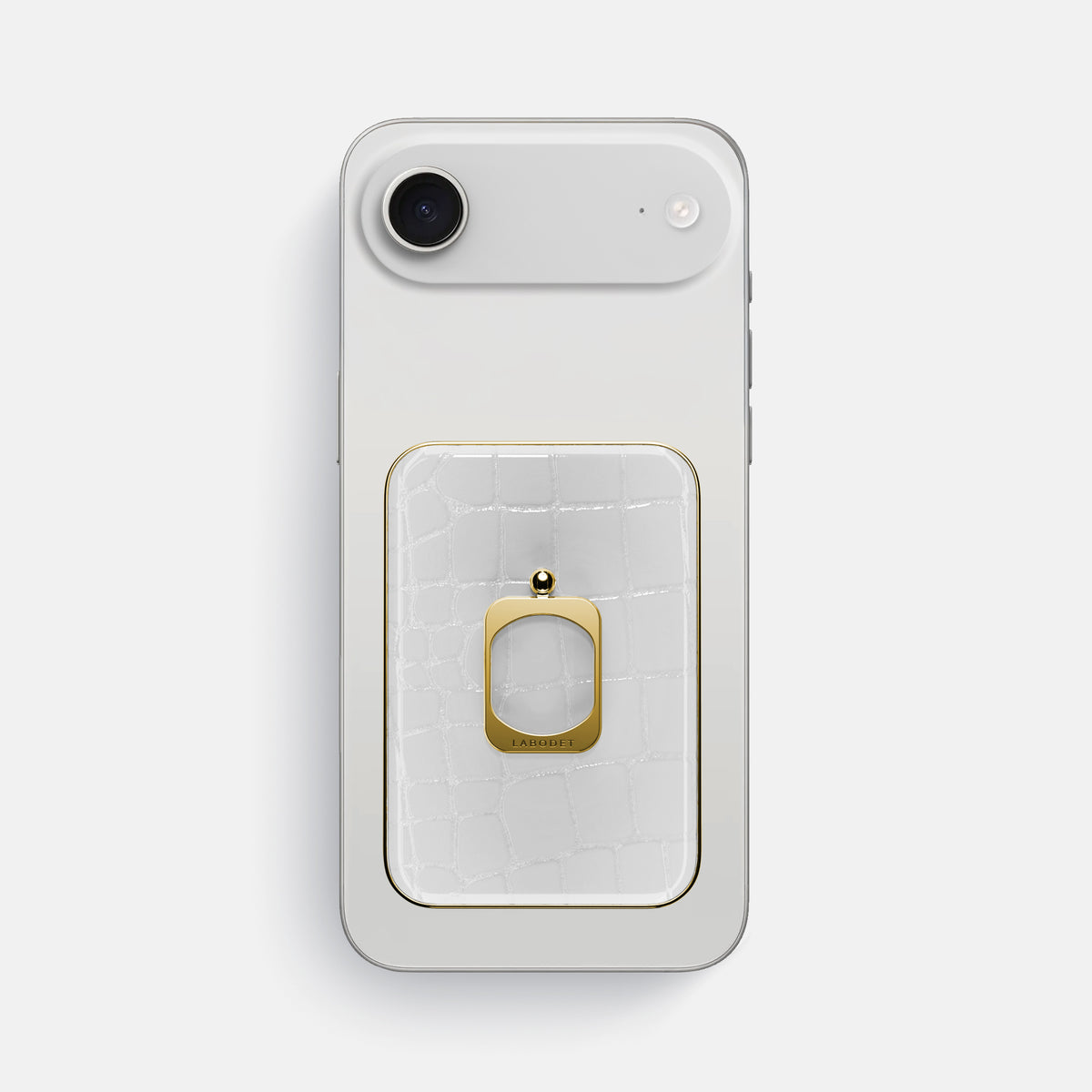 MagSafe Ring For iPhone 17 Air In Shiny Alligator -2 | White-Gold