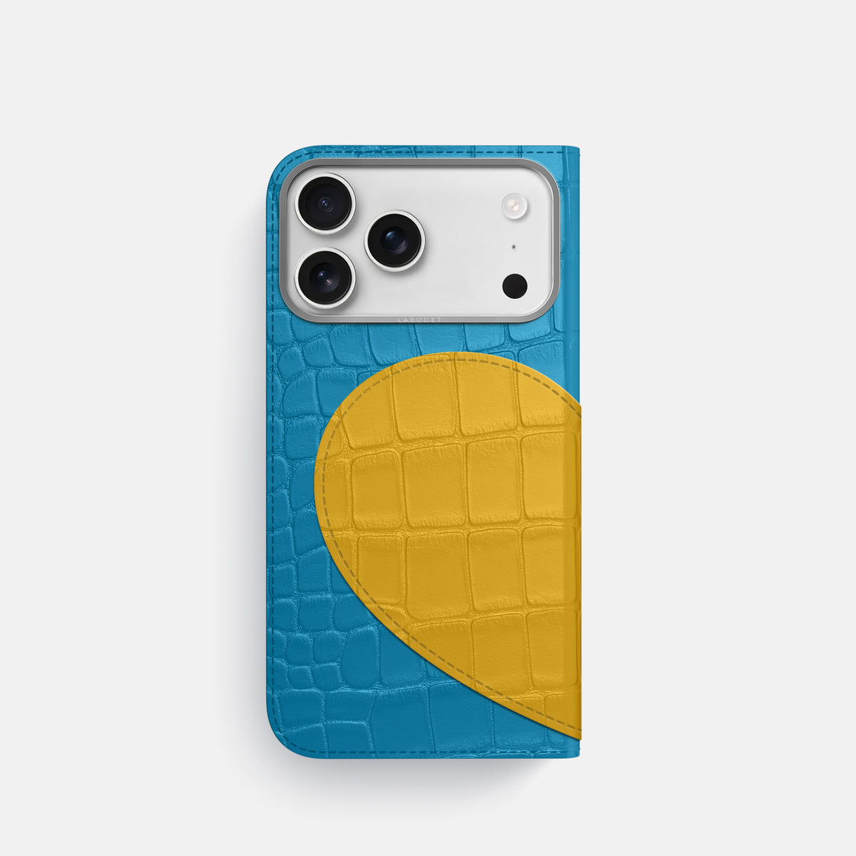 Folio Case With Heart For iPhone 17 Pro In Alligator -3 | Curaçao-Blue-Steel