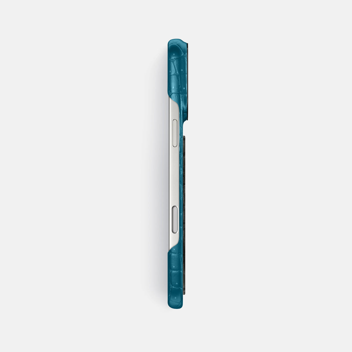Classic Case With Carbon Dragon For iPhone 17 Pro Max In Porosus Crocodile -3 | Turquoise-Black