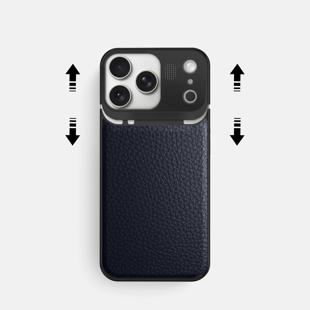 Metal Case For iPhone 17 Pro In Calf -2 | Marine-Black