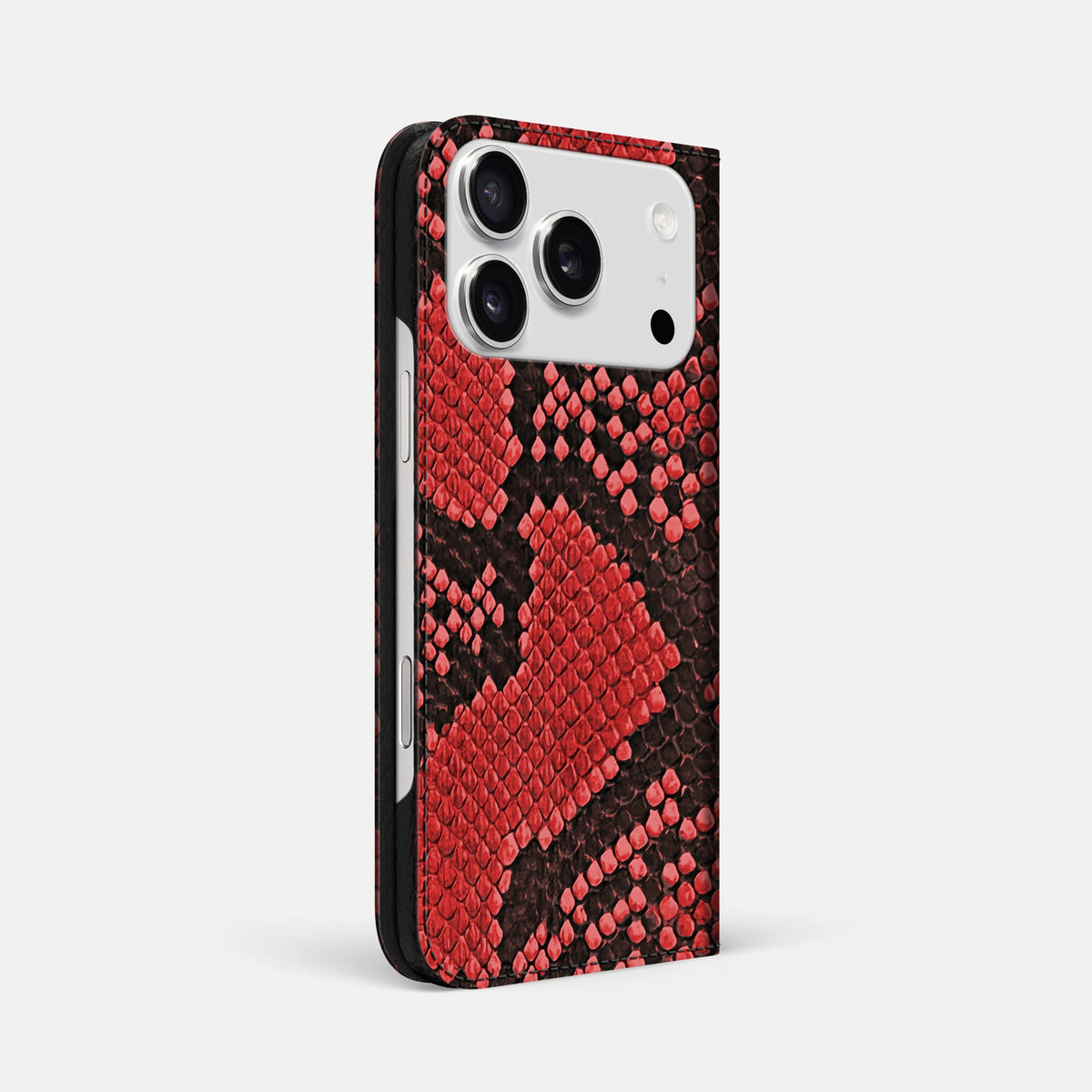 Folio Slim Case For iPhone 18 Pro Max In Deluxe Python -1 | Red