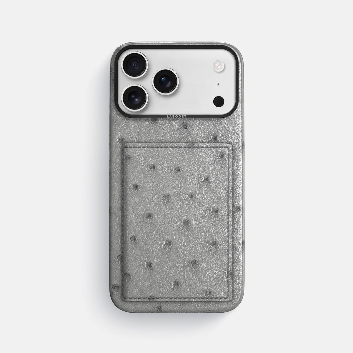 Bi-Fold Case For iPhone 18 Pro Max In Ostrich -1 | Silver-Black