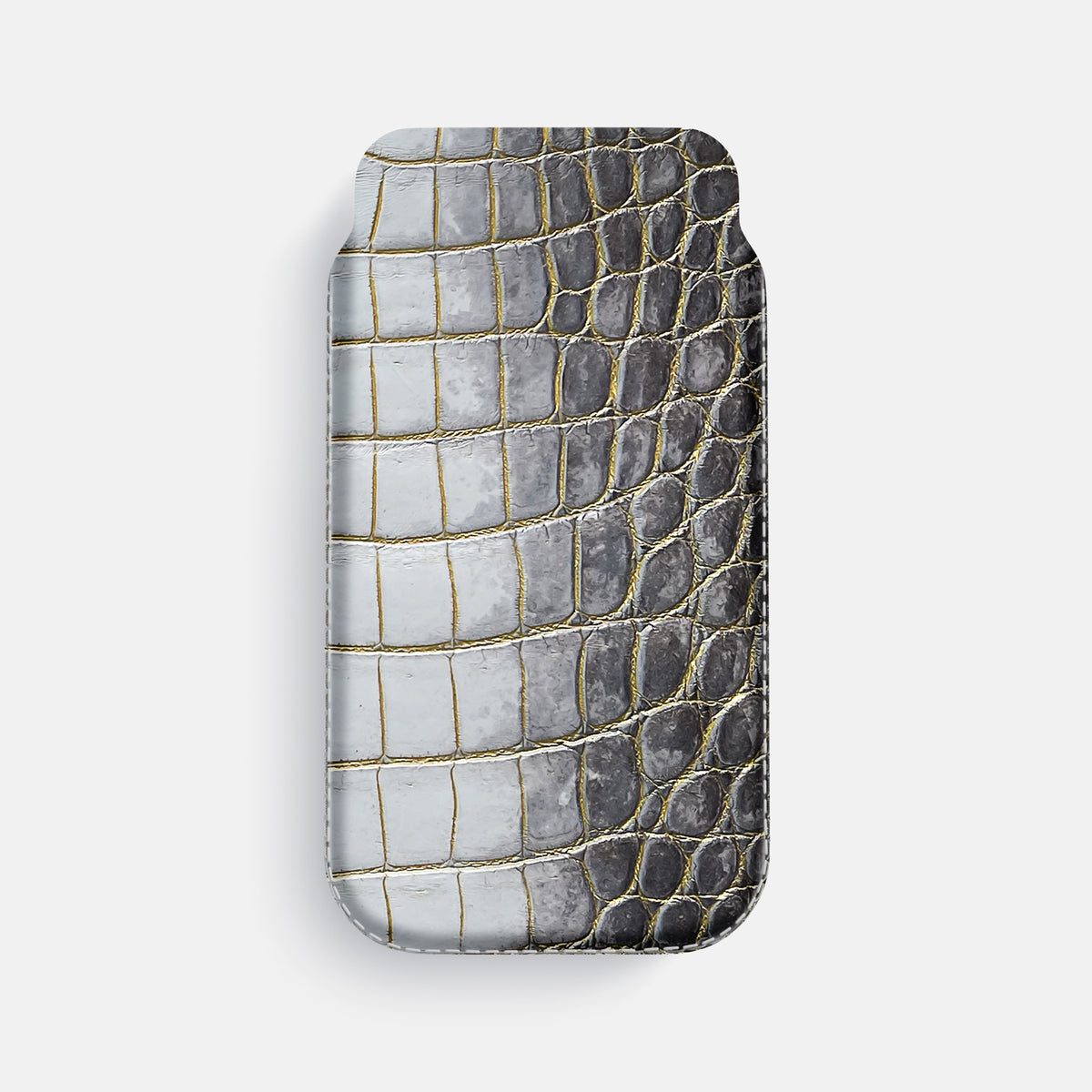 Pouch Case For iPhone 17 Pro Max In Himalayan Crocodile -1 | Gold