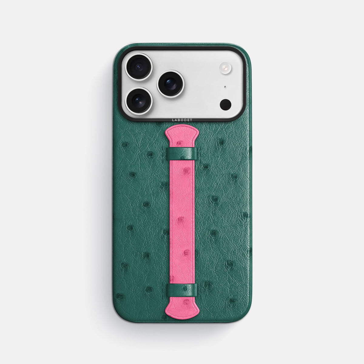 Center Handle Coloré For iPhone 18 Pro Max In Ostrich -1 | Forest-Green-Black