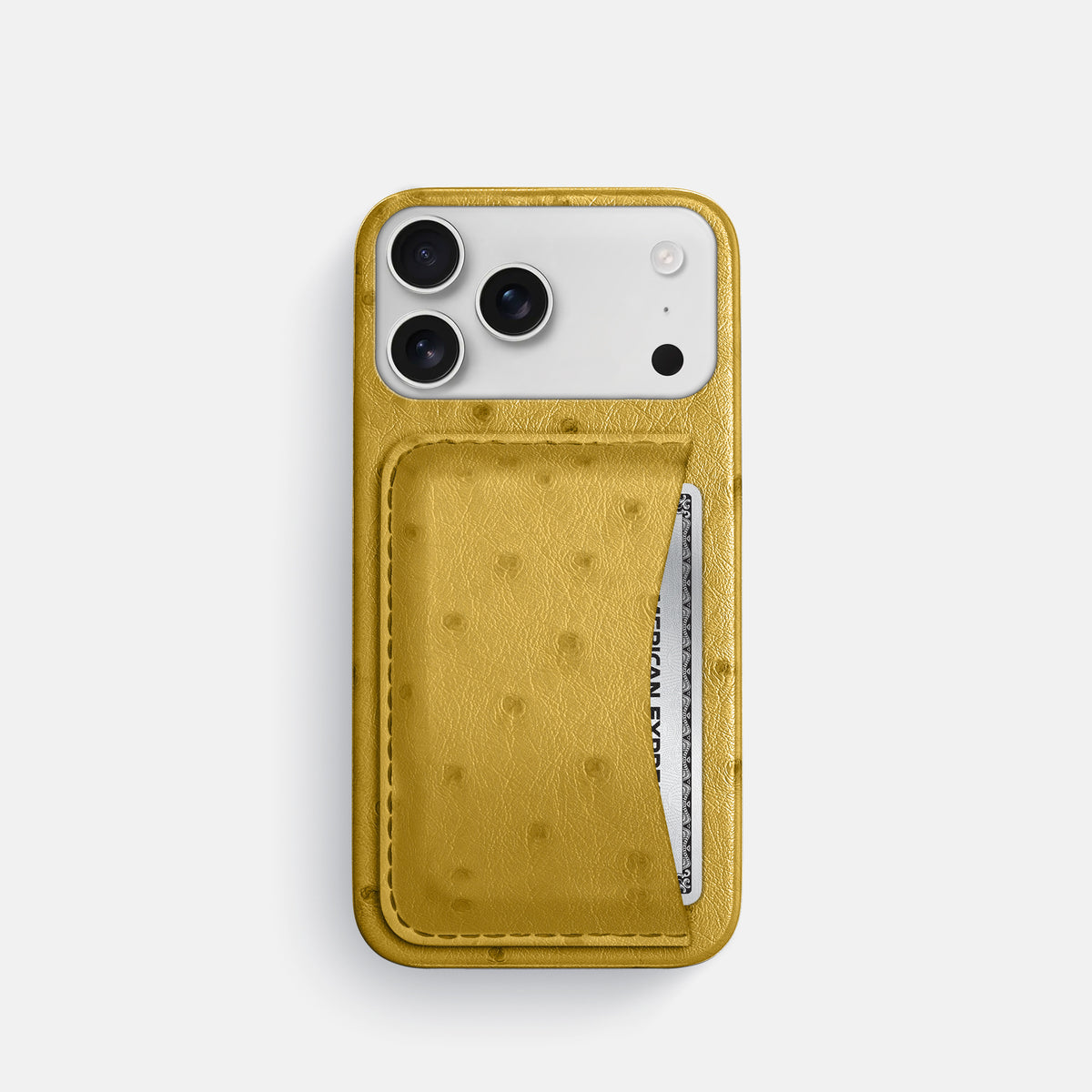 Slim Card Case For iPhone 17 Pro In Ostrich -1 | Gold