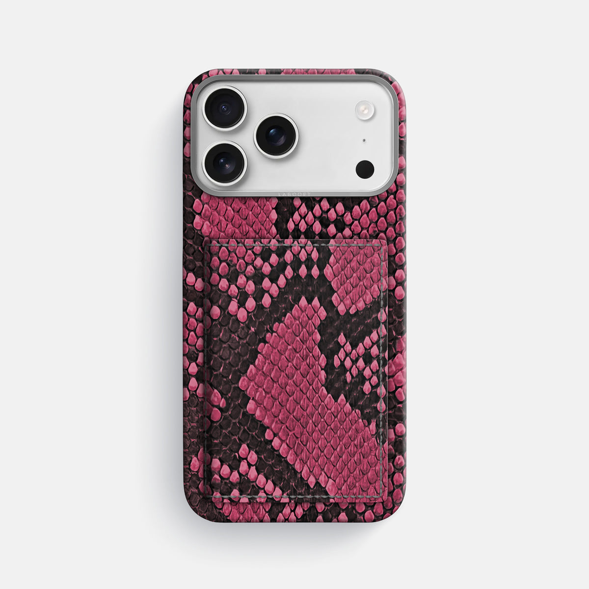 Bi-Fold Case For iPhone 17 Pro Max In Deluxe Python -1 | Burgundy-Steel