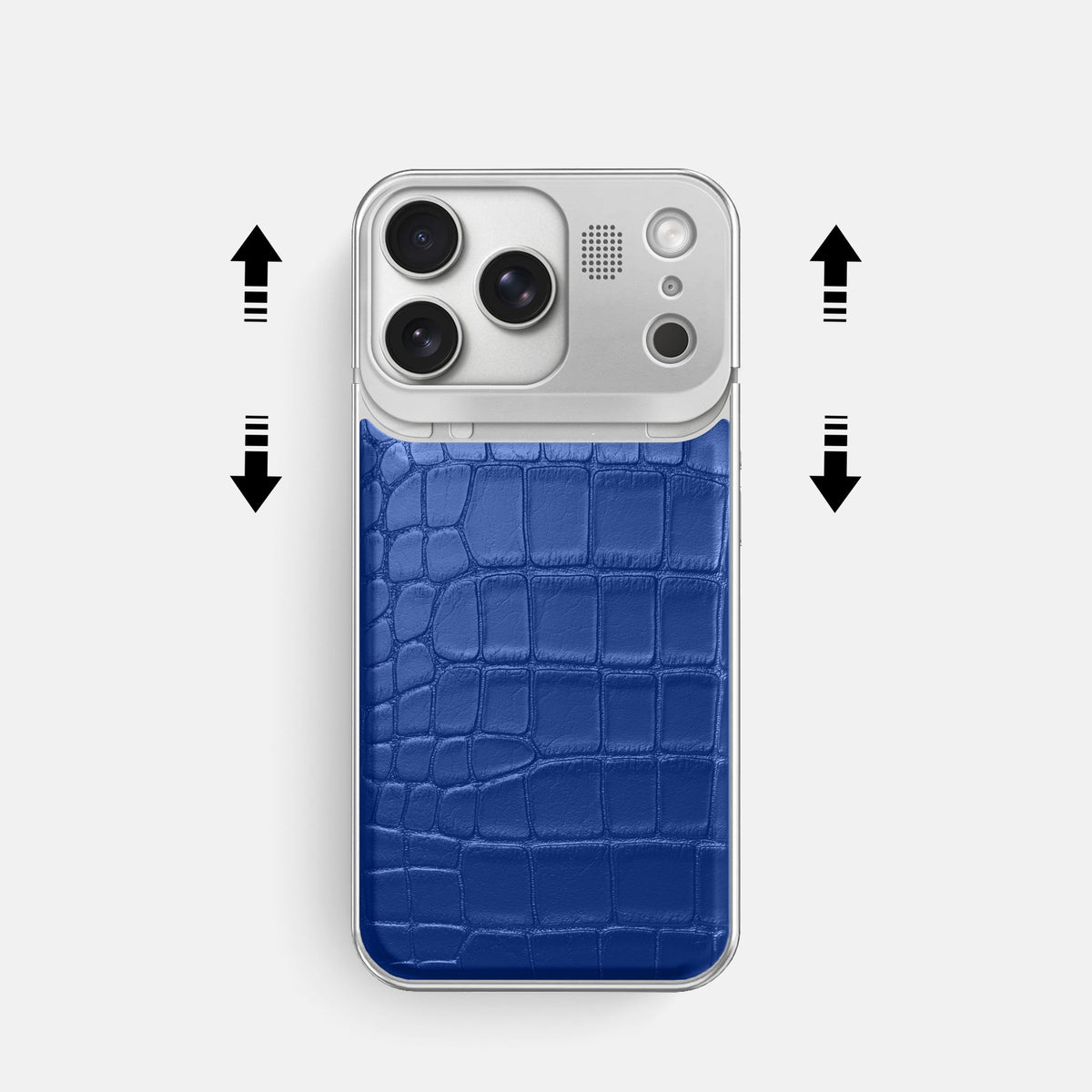 Metal Case For iPhone 18 Pro In Alligator -2 | Royal-Blue-Steel
