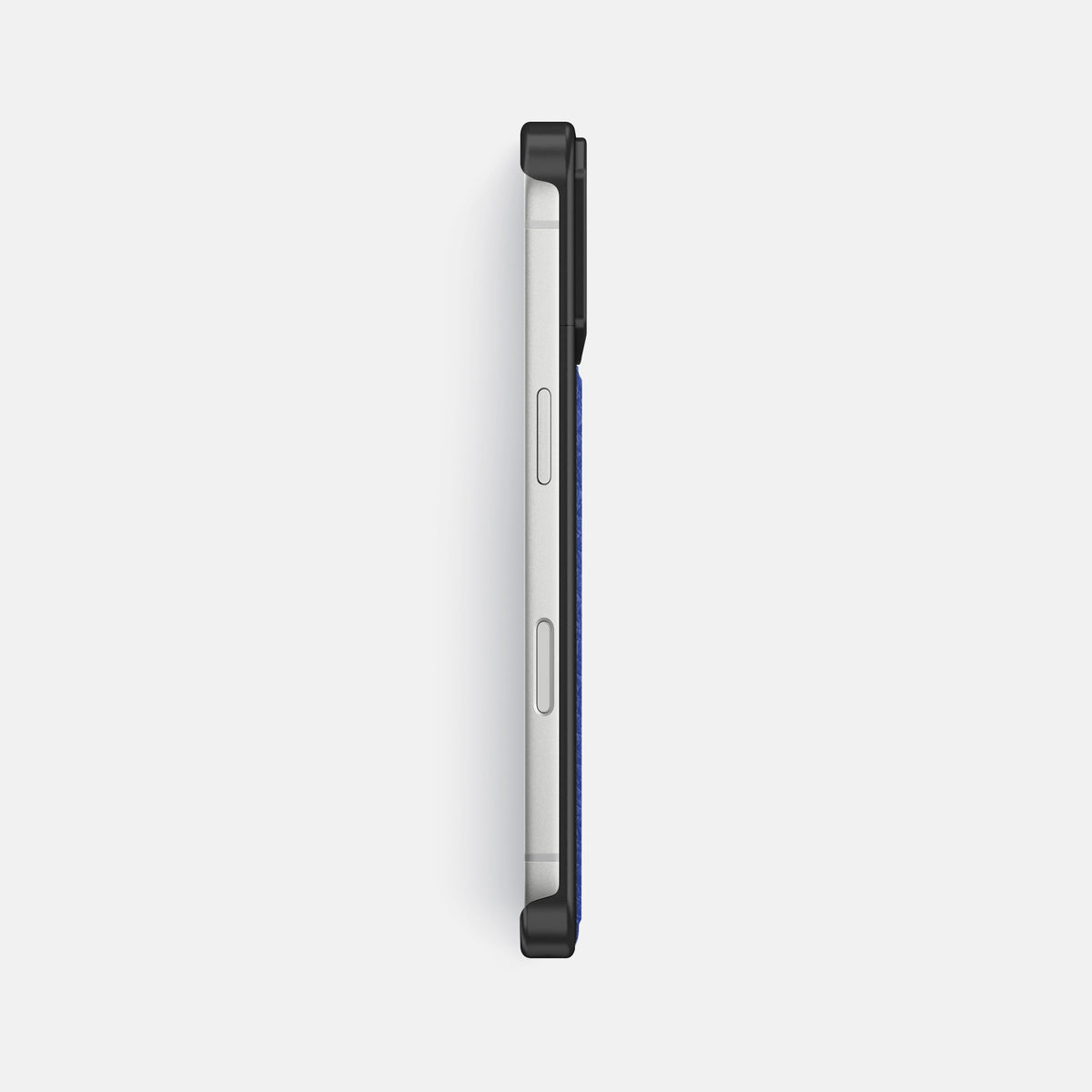 Metal Case For iPhone 17 Pro Max In Calf -3 | Royal-Blue-Black