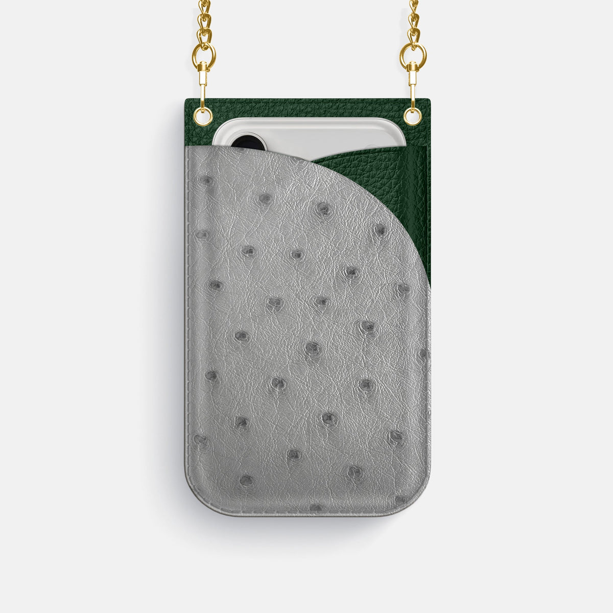 Crossbody Bag For iPhone 18 Pro In Ostrich -1 | Silver-Gold