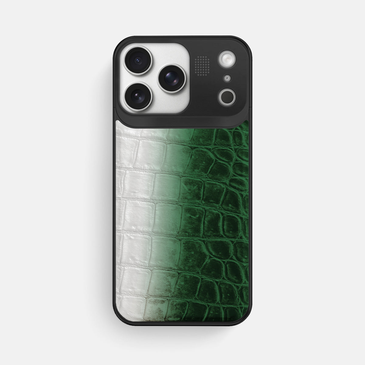 Metal Case For iPhone 17 Pro Max In Himalayan Crocodile -1 | Green-Black