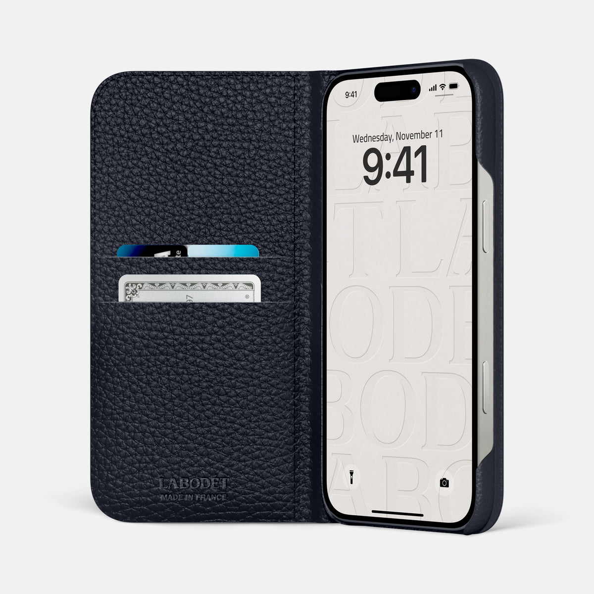 Folio Slim Case For iPhone 18 Pro Max In Calf -2 | Marine