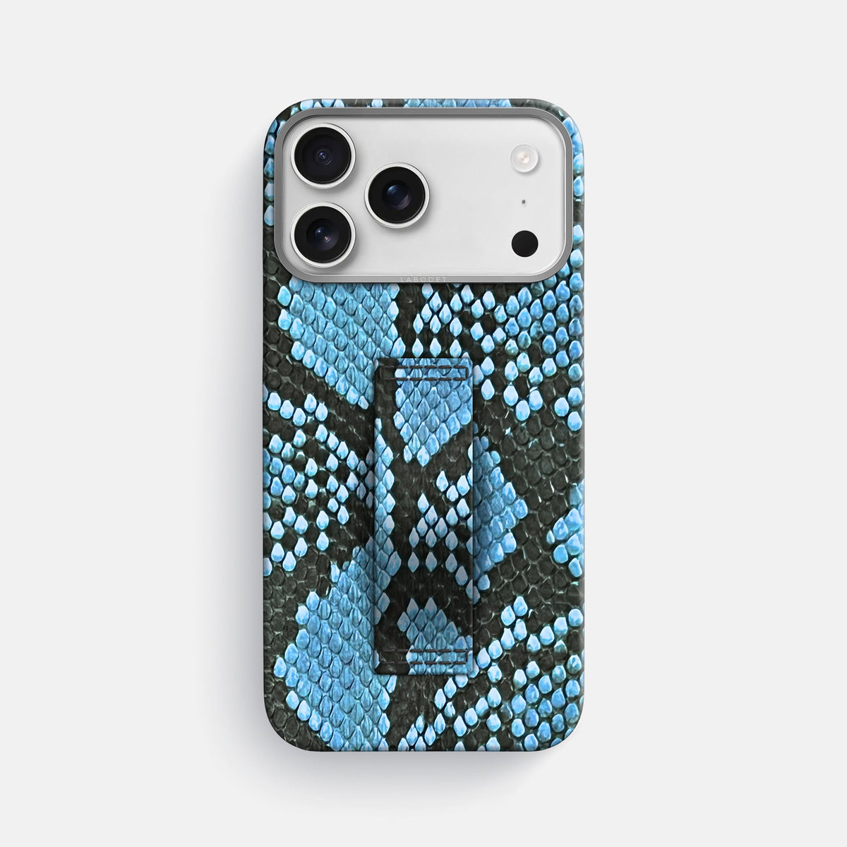 Finger Case For iPhone 18 Pro Max In Deluxe Python -1 | Pacific-Blue-Steel
