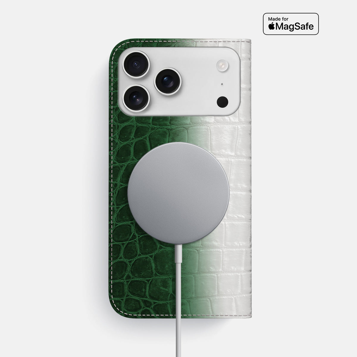 Folio Slim Case For iPhone 18 Pro Max In Himalayan Crocodile -3 | Green