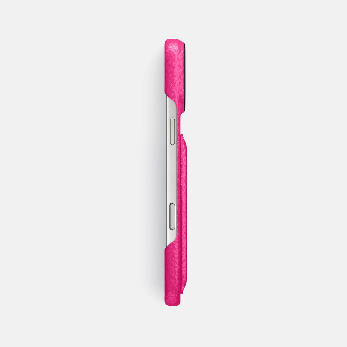Double Card Case For iPhone 18 Pro Max In Calf -3 | Magenta-Black