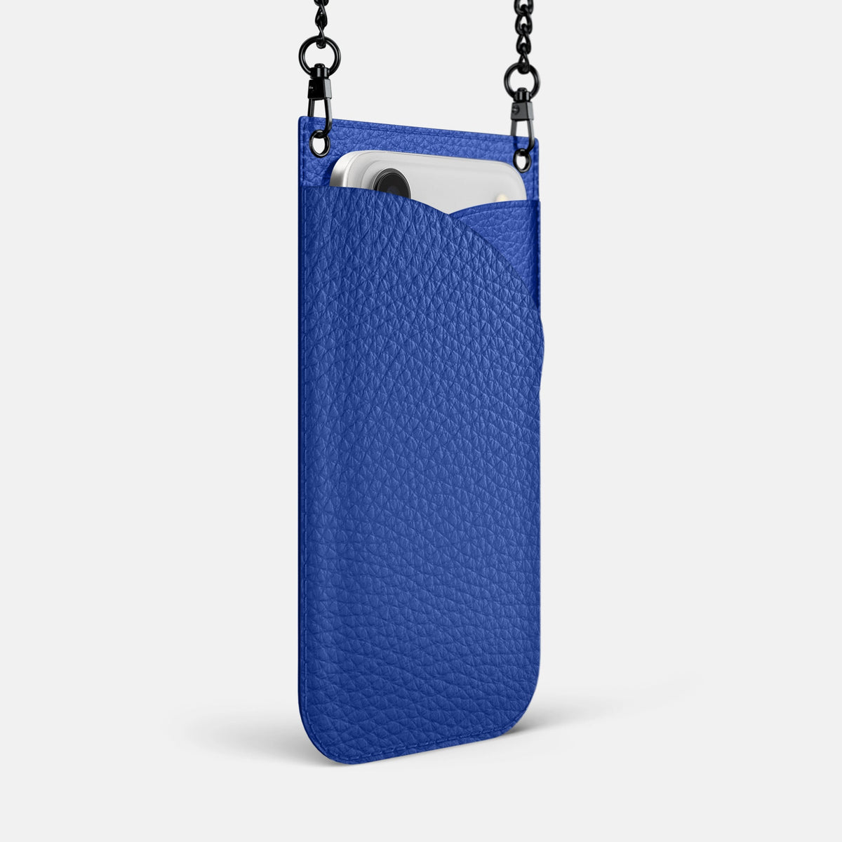 Crossbody Bag For iPhone 18 Pro Max In Calf -2 | Royal-Blue-Black