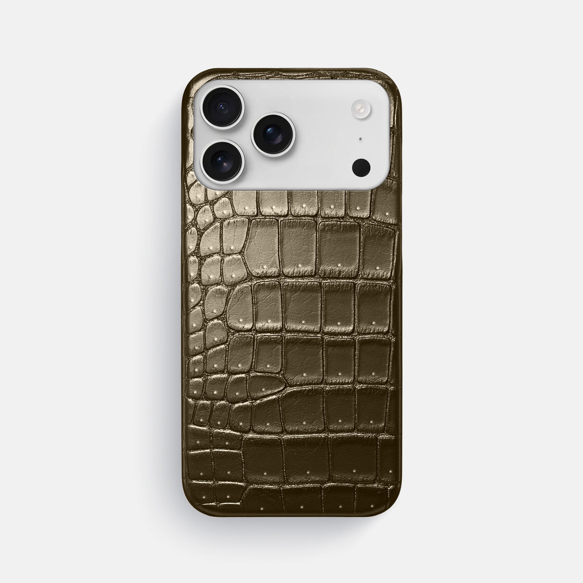 Slim Case For iPhone 17 Pro Max In Porosus Crocodile -1 | Bronze