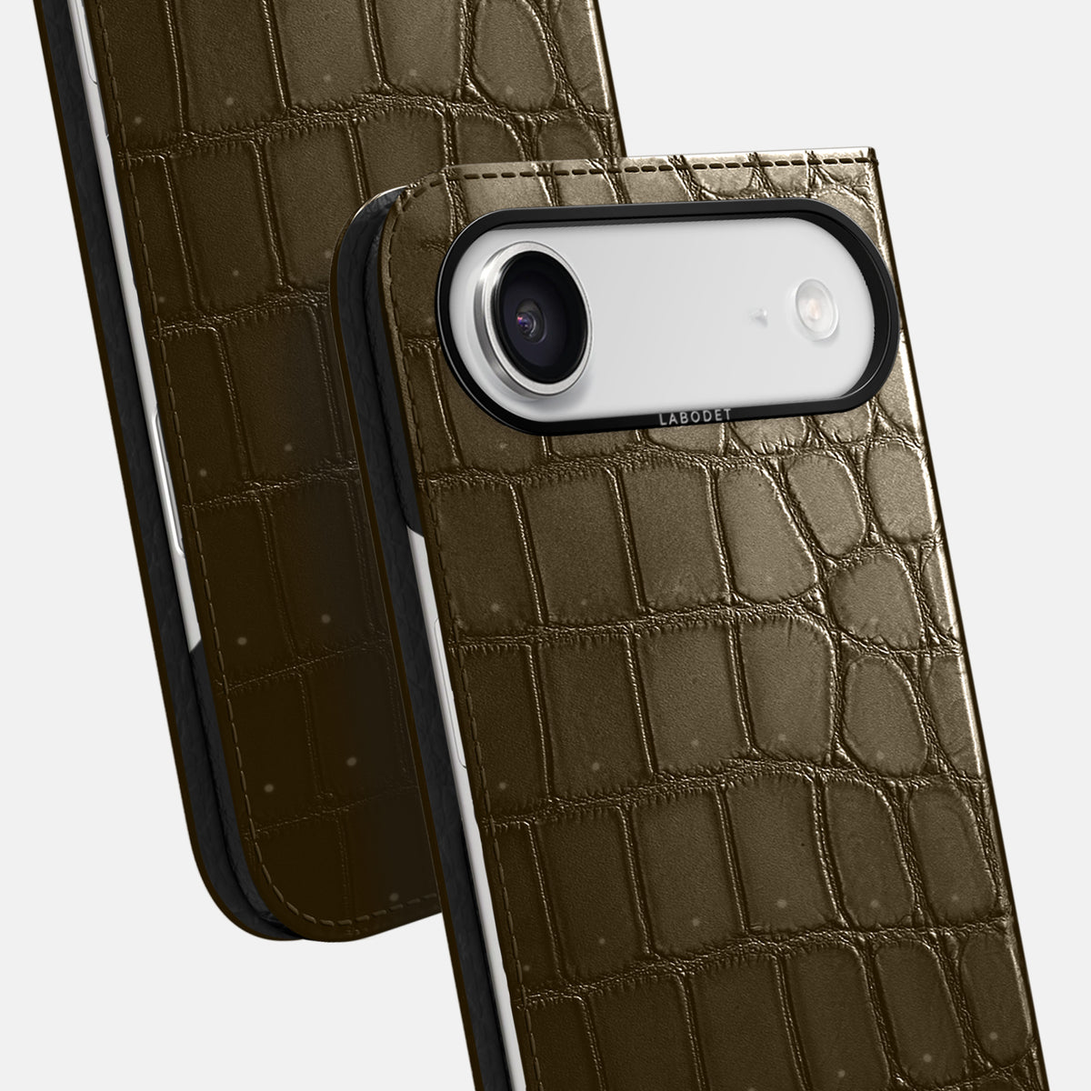 Folio Case For iPhone 17 Air In Porosus Crocodile -5 | Bronze-Black