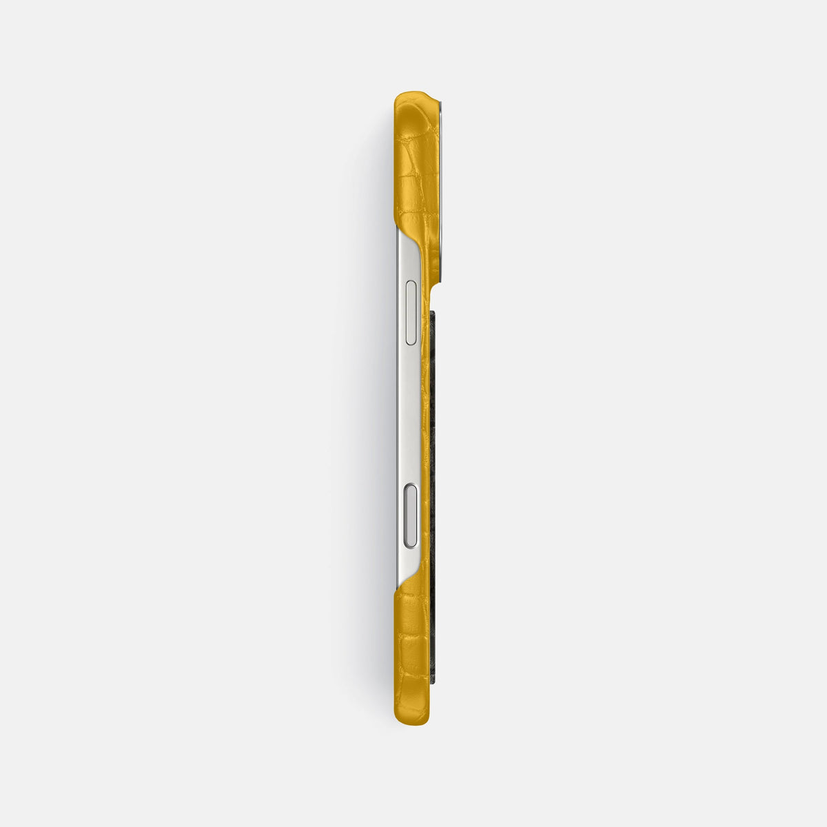 Classic Case With Carbon Dragon For iPhone 18 Pro Max In Alligator -3 | Yellow-Steel