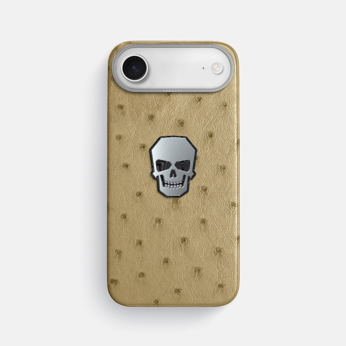 Classic Case With Titanium Skull For iPhone 17 Air In Ostrich -1 | Desert-Sand-Steel
