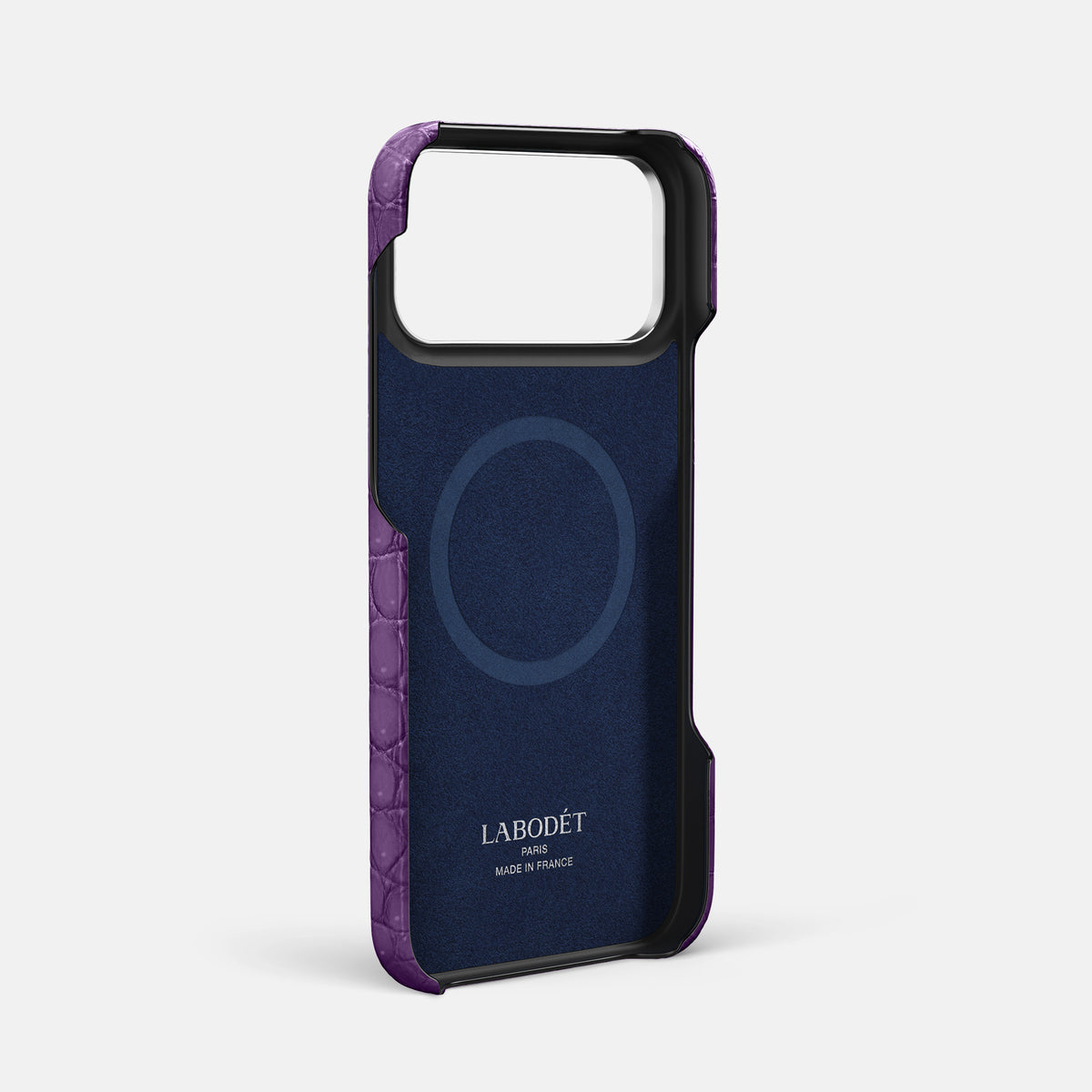 Classic Case For iPhone 17 Pro Max In Porosus Crocodile -4 | Purple-Steel