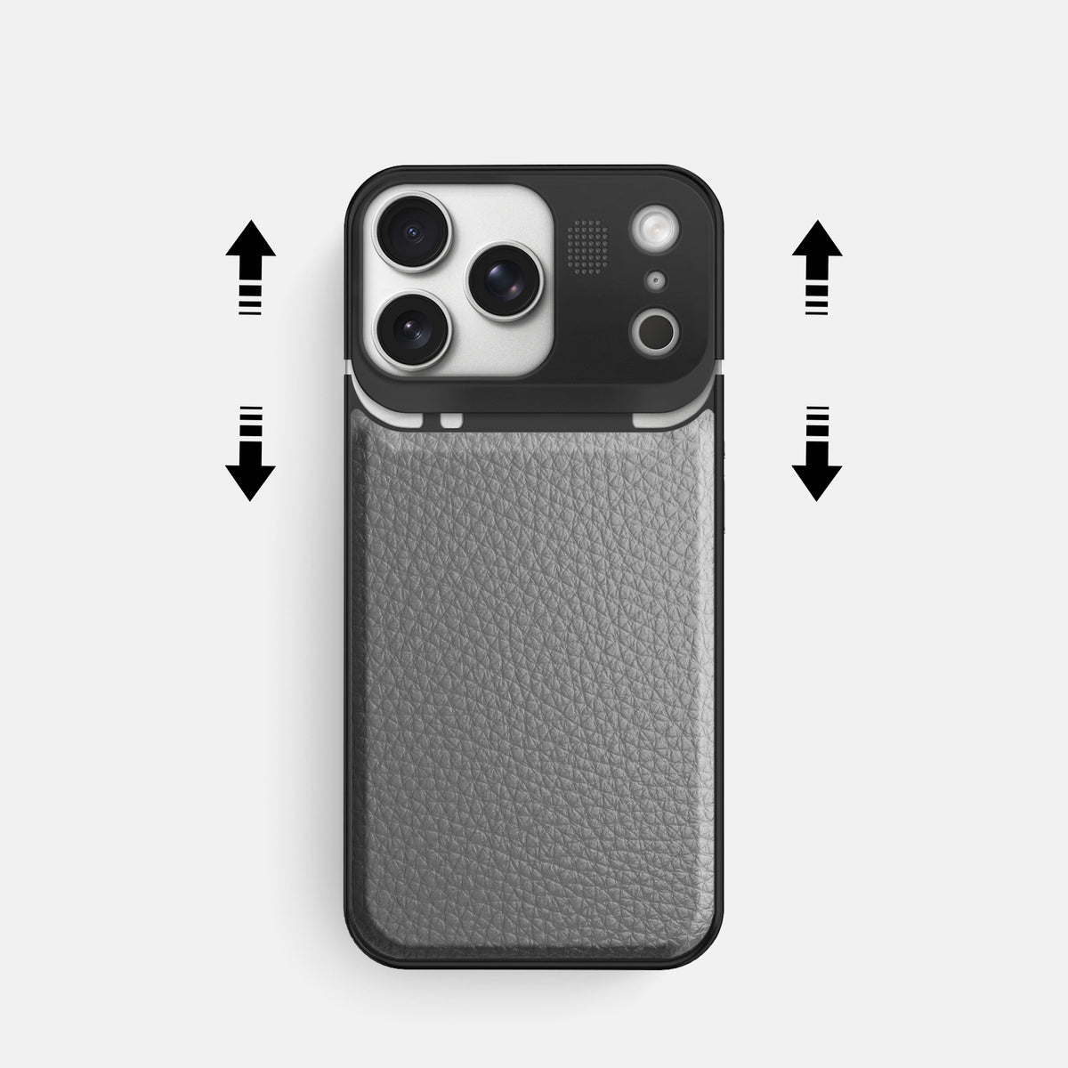 Metal Case For iPhone 17 Pro In Calf -2 | Souris-Black
