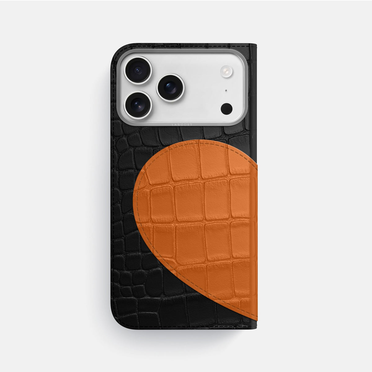 Folio Case With Heart For iPhone 18 Pro Max In Alligator -3 | Black-Steel