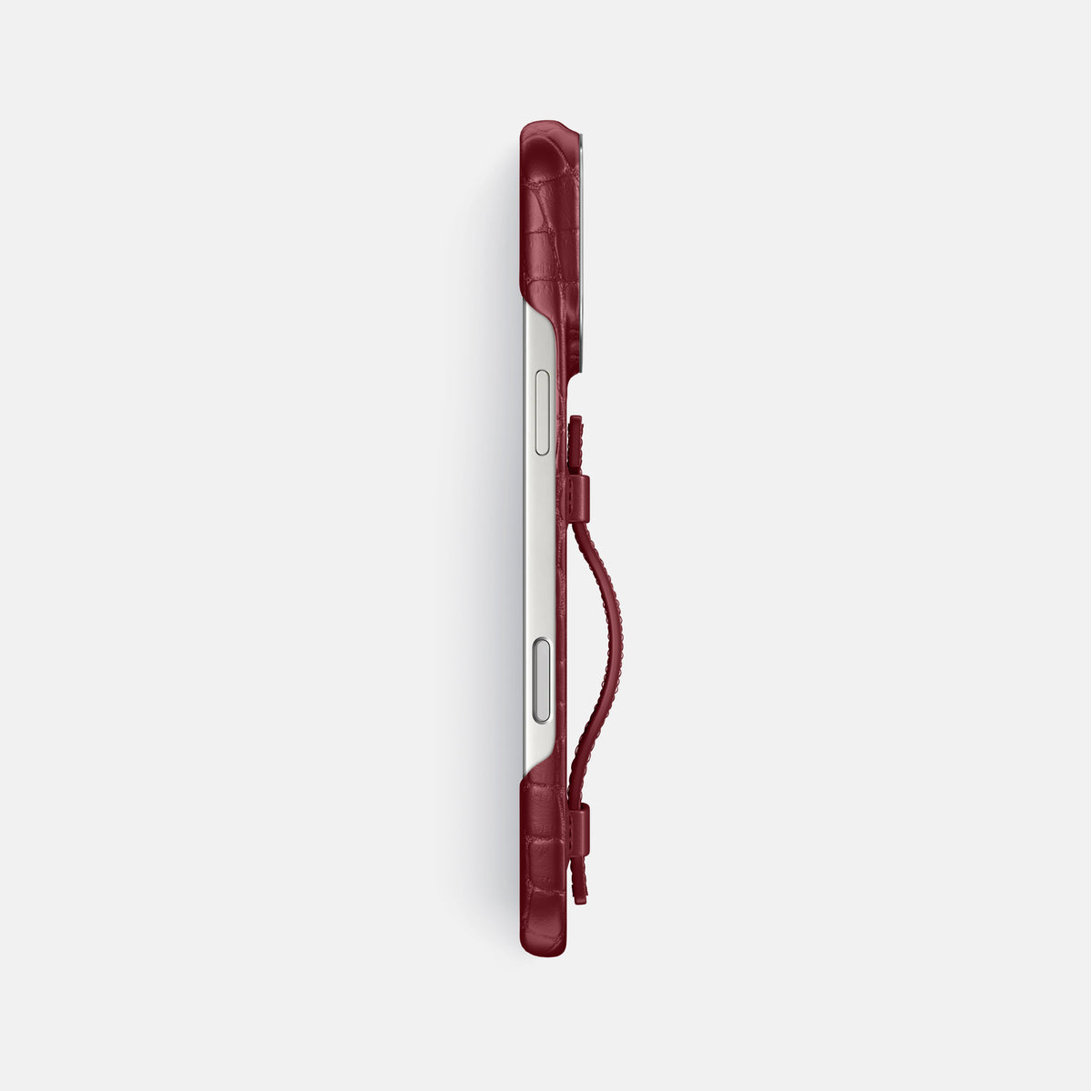Handle Case For iPhone 17 Pro Max In Alligator -3 | Burgundy-Steel