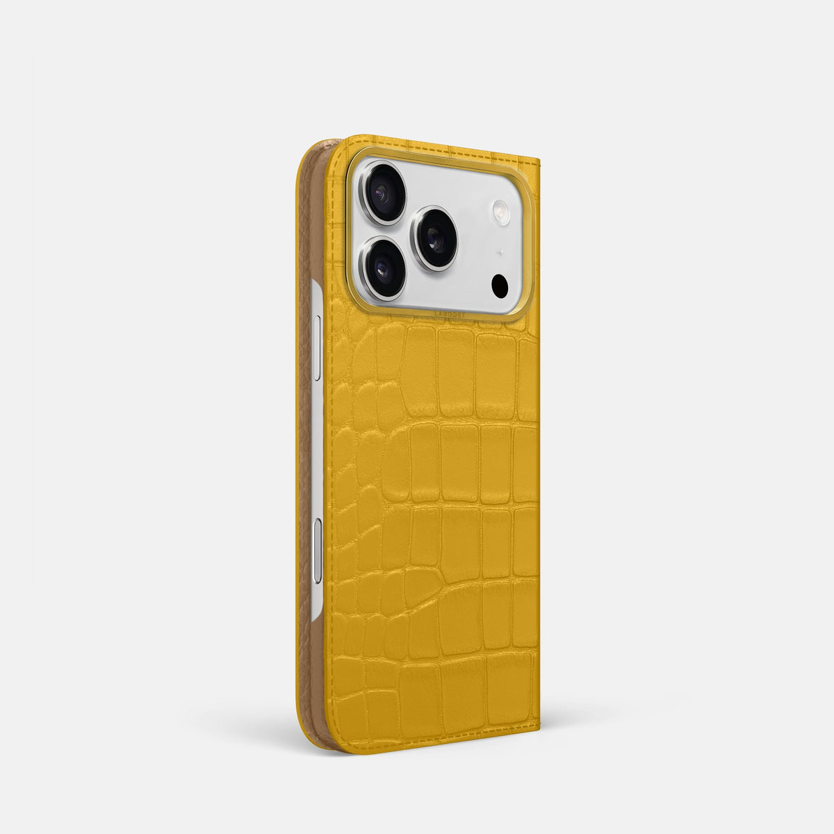 Folio Case For iPhone 18 Pro In Alligator -1 | Yellow-Gold