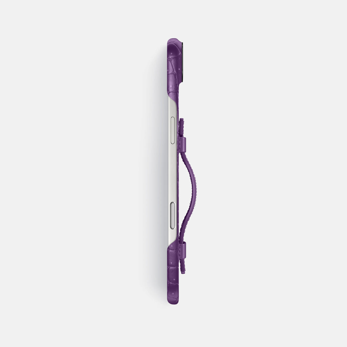 Handle Case For iPhone 17 Air In Porosus Crocodile -3 | Purple-Black