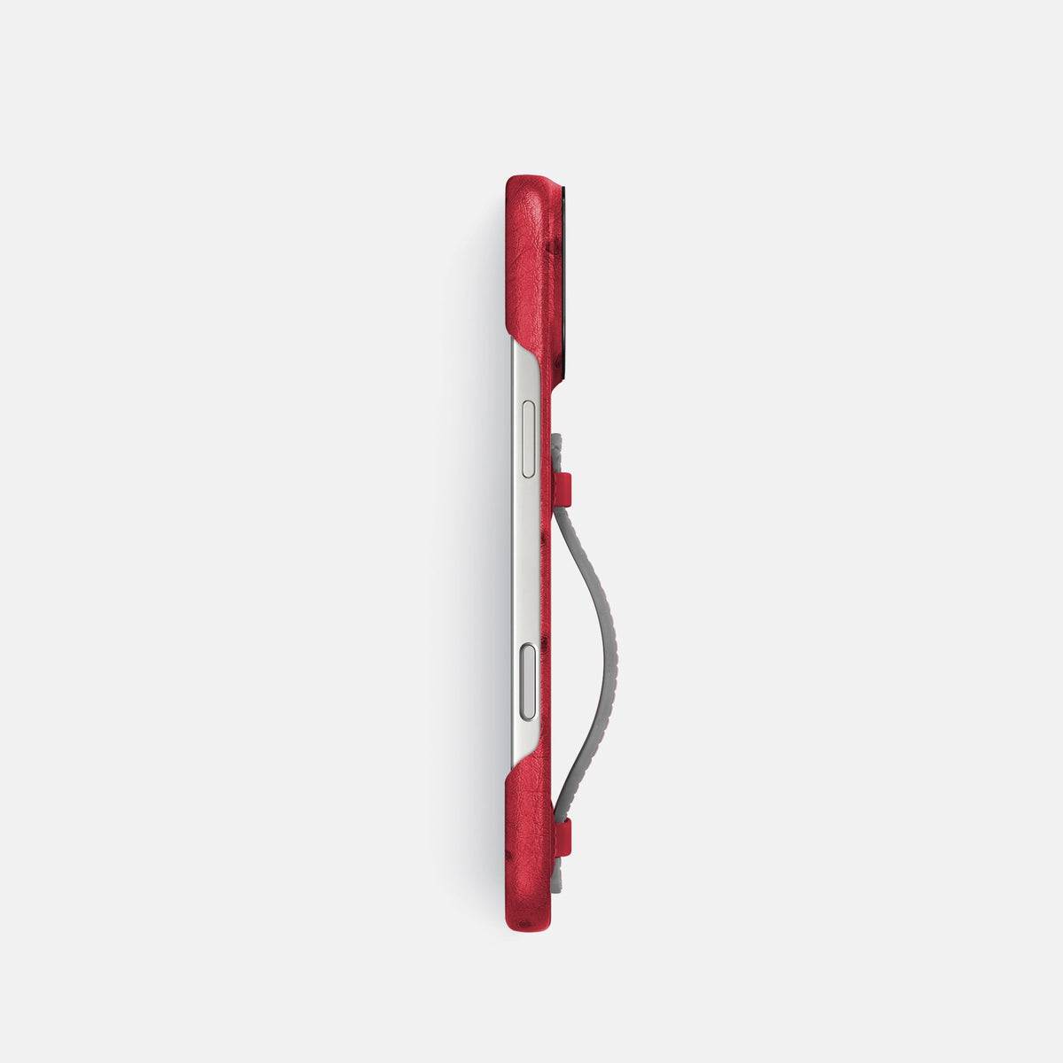 Center Handle Coloré For iPhone 18 Pro In Ostrich -2 | Red-Black