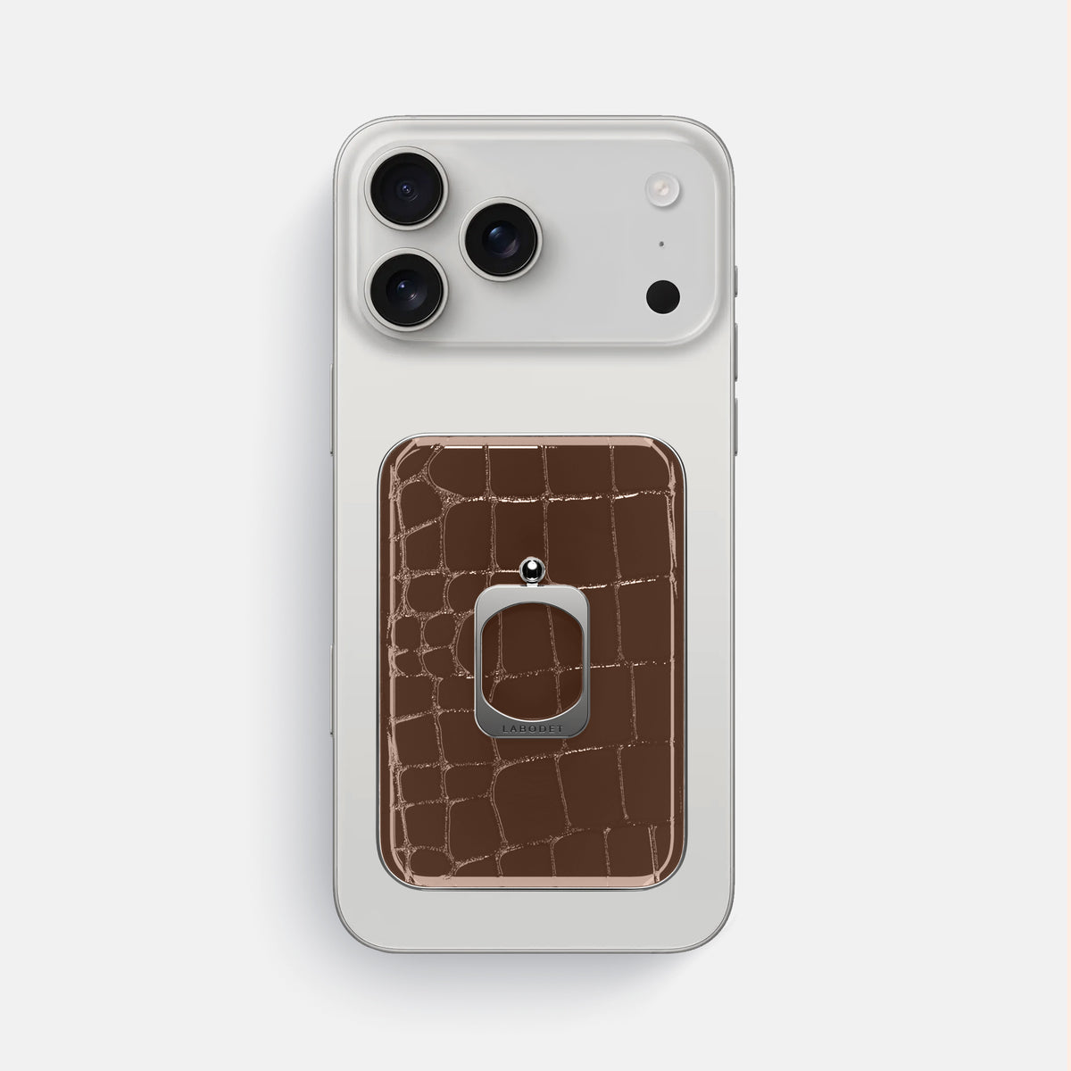 MagSafe Ring For iPhone 17 Pro Max In Shiny Alligator -2 | Brown-Steel
