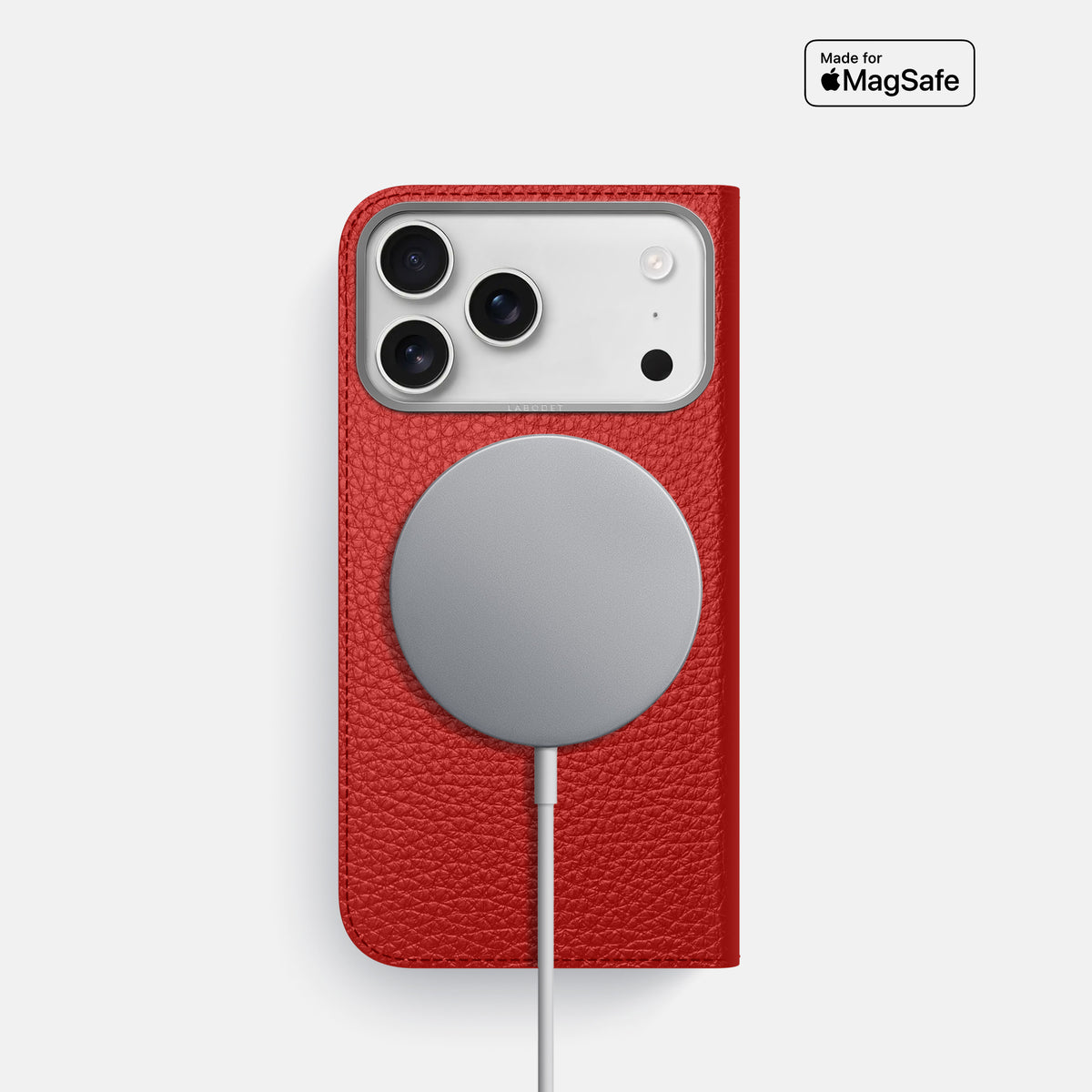 Folio Case For iPhone 17 Pro In Calf -3 | Red-Steel