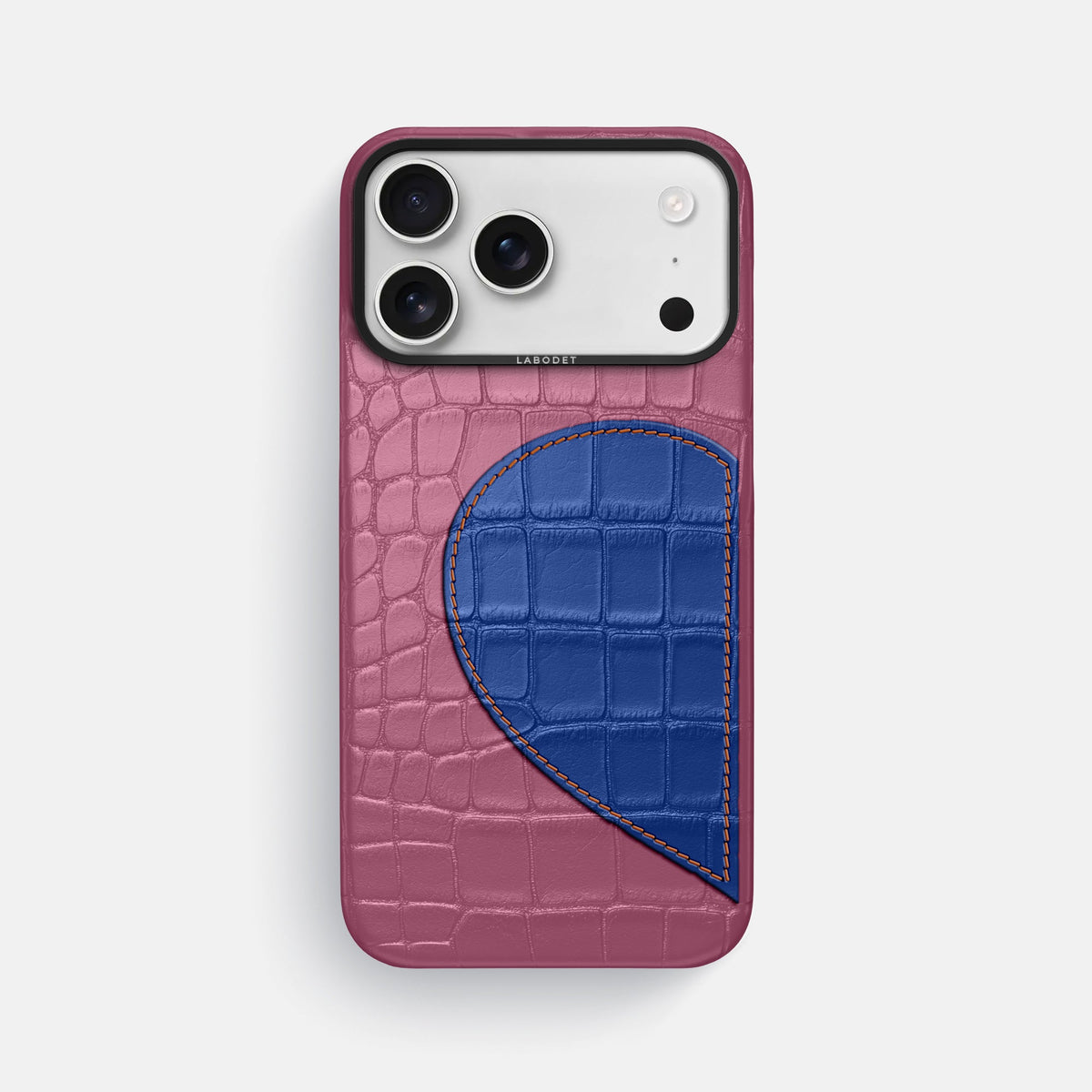 Classic Case With Half Heart - Left For iPhone 18 Pro Max In Alligator -1 | Pink-Lagoon-Black