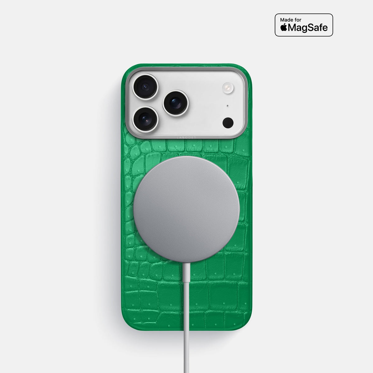 Classic Case For iPhone 18 Pro In Porosus Crocodile -5 | Cactus-Green-Steel