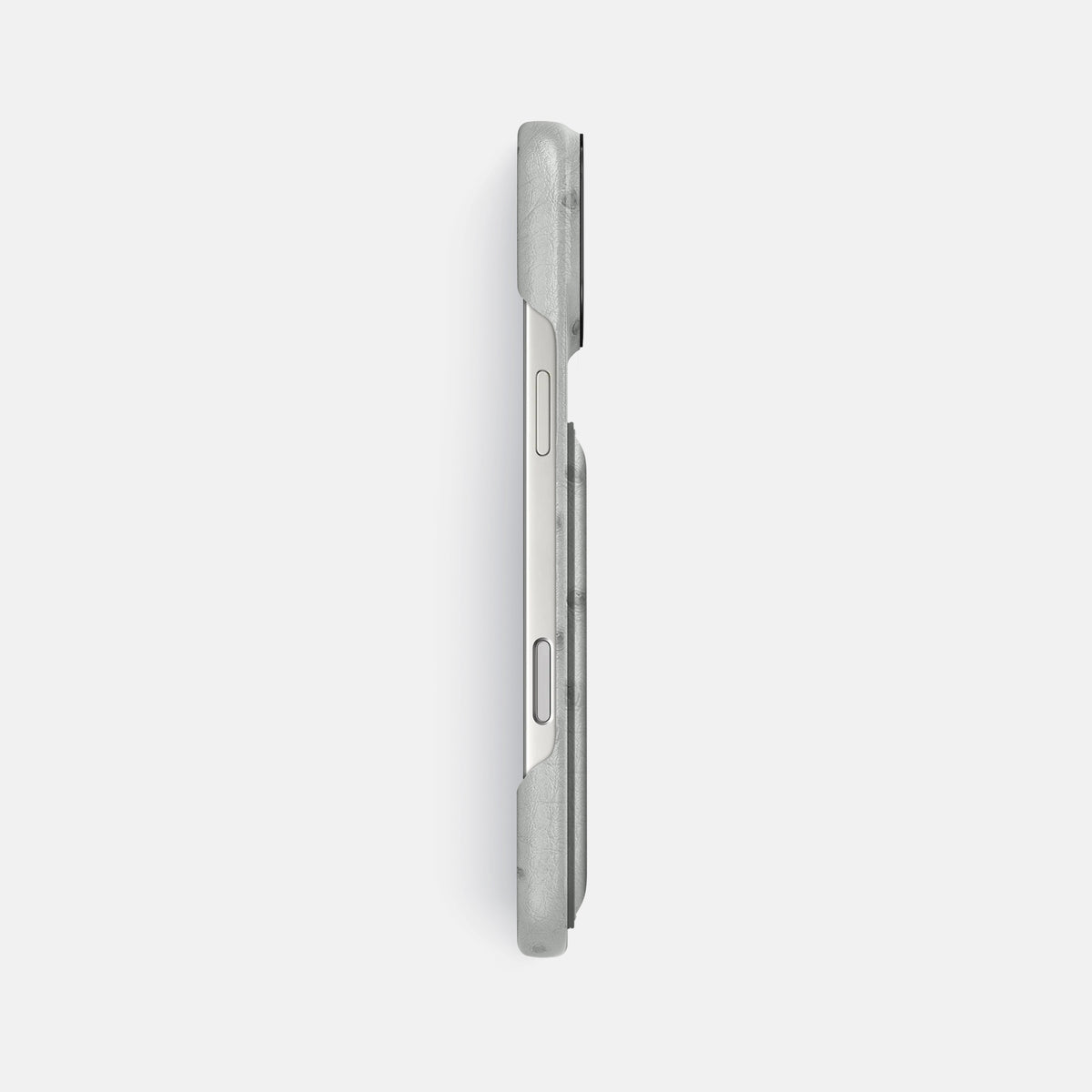 Double Card Case For iPhone 17 Pro Max In Ostrich -3 | White-Black