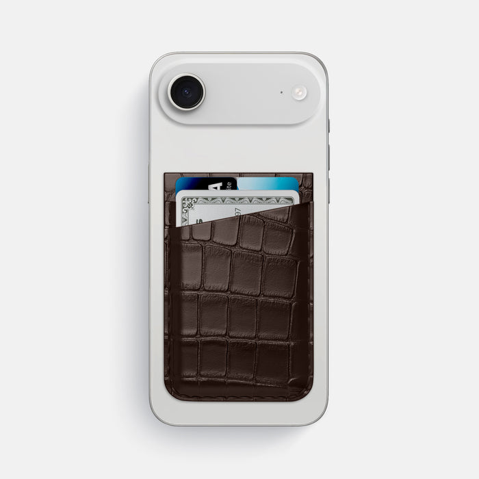 MagSafe Wallet For iPhone 17 Air In Alligator -1 | Dark-Brown