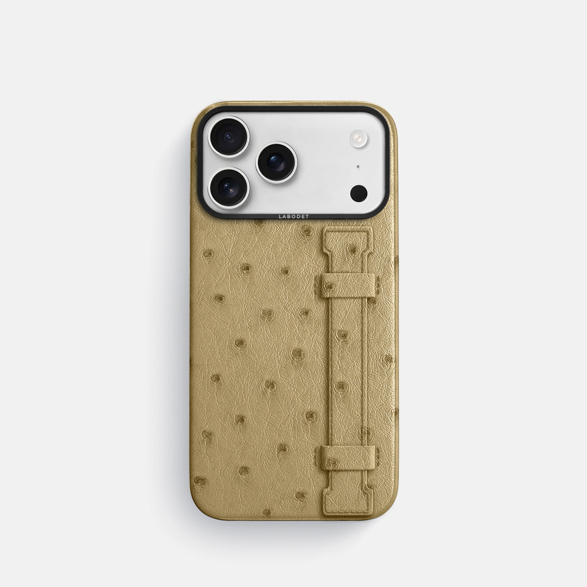 Handle Case For iPhone 17 Pro In Ostrich -1 | Desert-Sand-Black