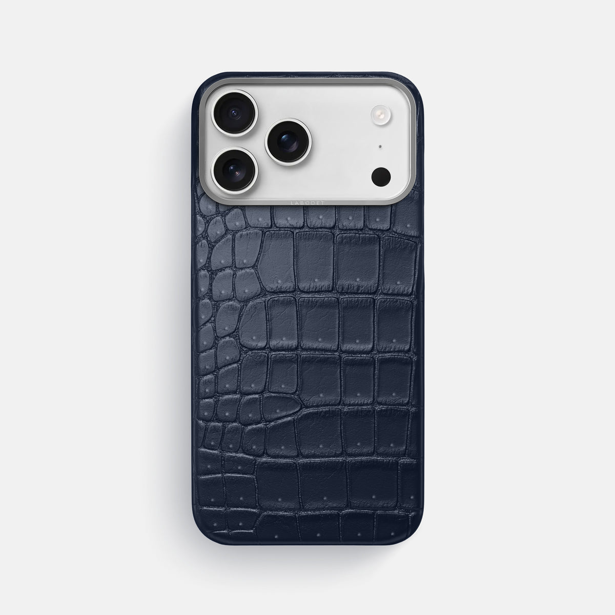 Classic Case For iPhone 17 Pro Max In Porosus Crocodile -1 | Deep-Blue-Sea-Steel