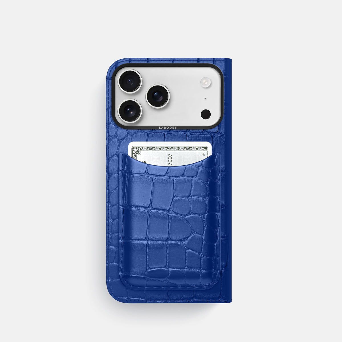 Folio Case with Card For iPhone 17 Pro In Alligator -3 | Royal-Blue-Black
