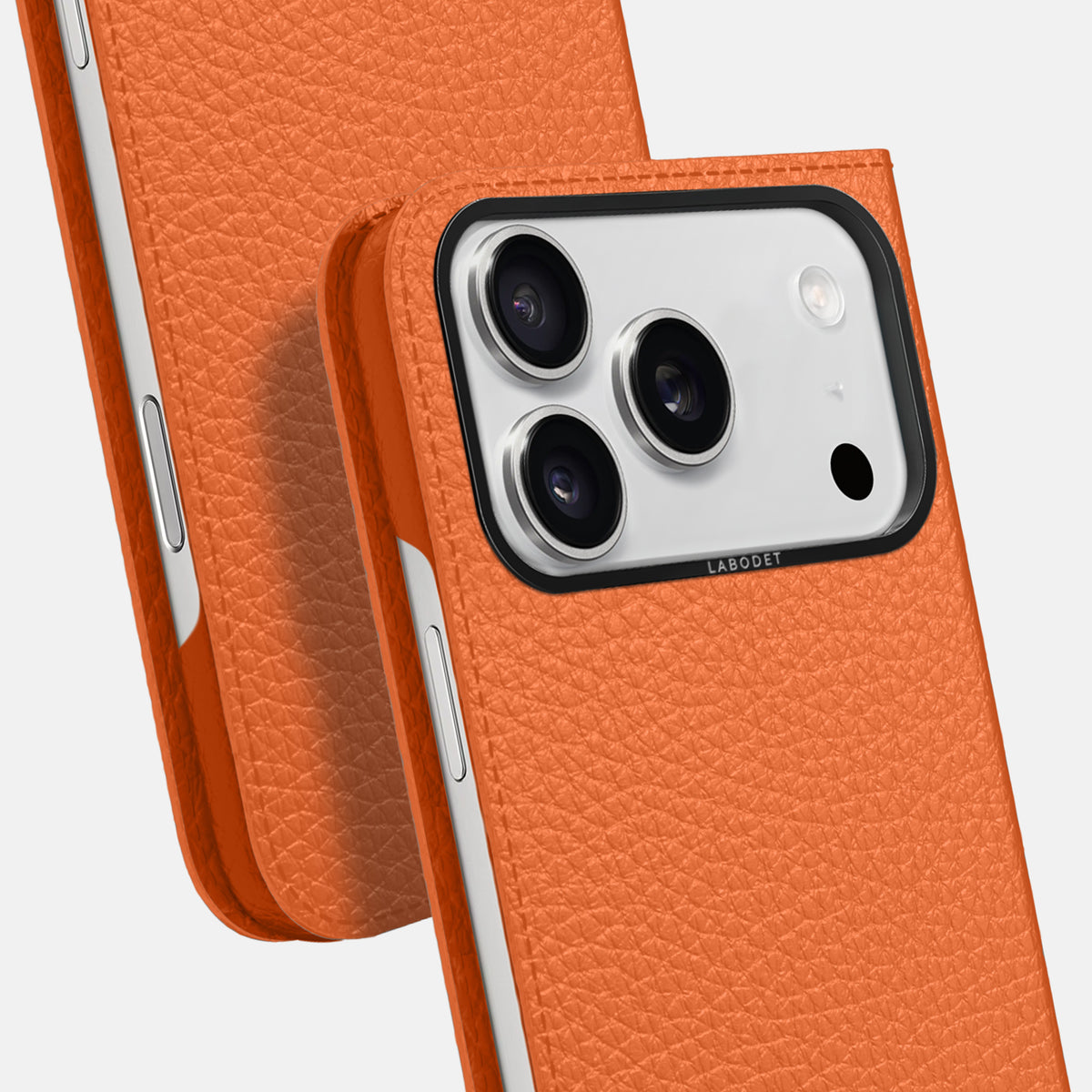 Folio Case For iPhone 17 Pro In Calf -5 | Orange-Black