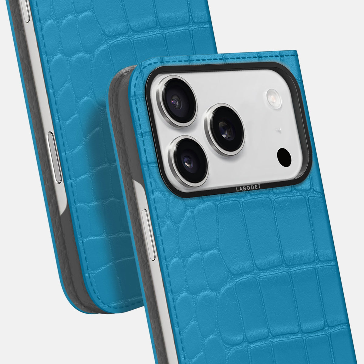 Folio Case For iPhone 18 Pro In Alligator -5 | Curaçao-Blue-Black