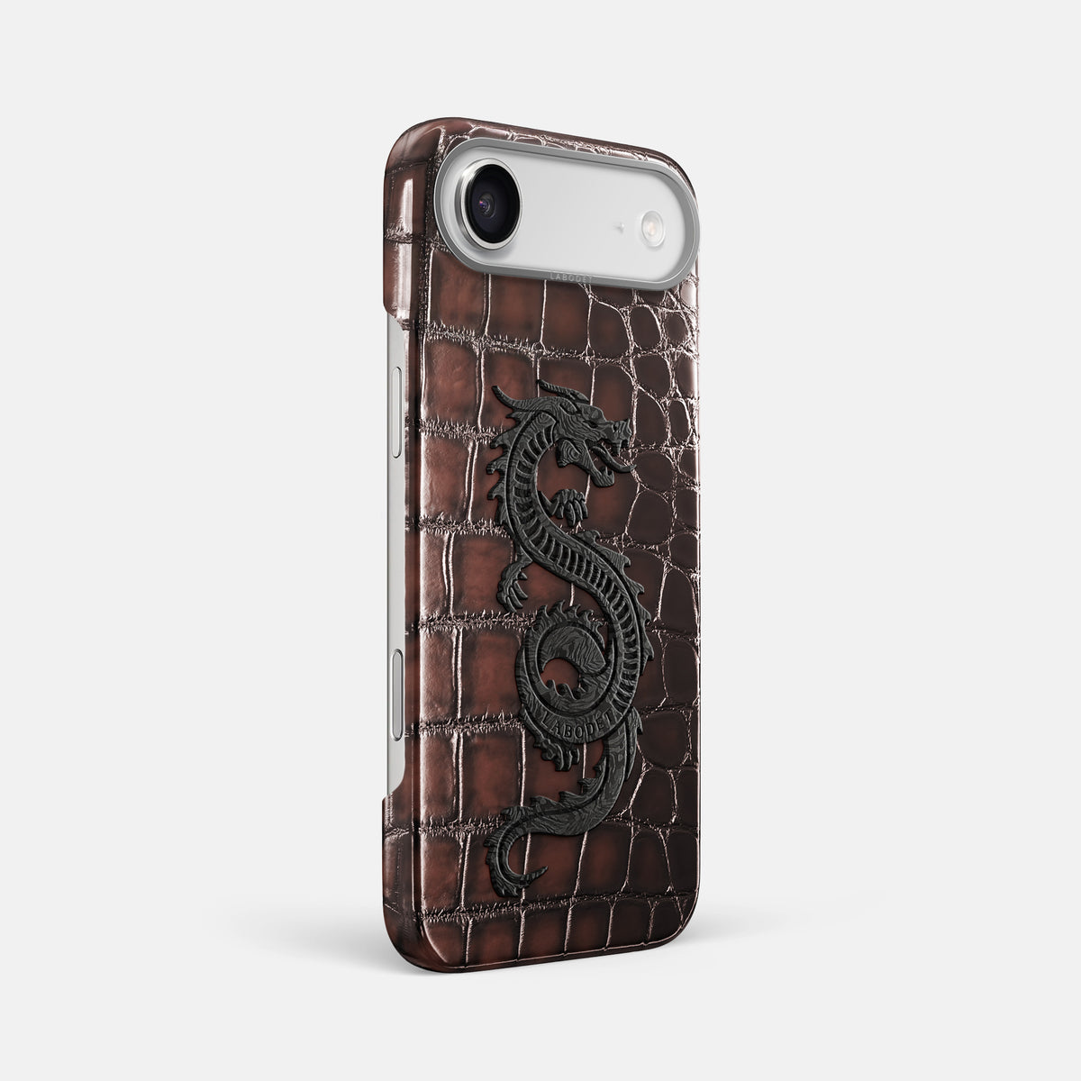 Classic Case With Carbon Dragon For iPhone 17 Air In Patina Alligator -2 | Havana-Brown-Steel