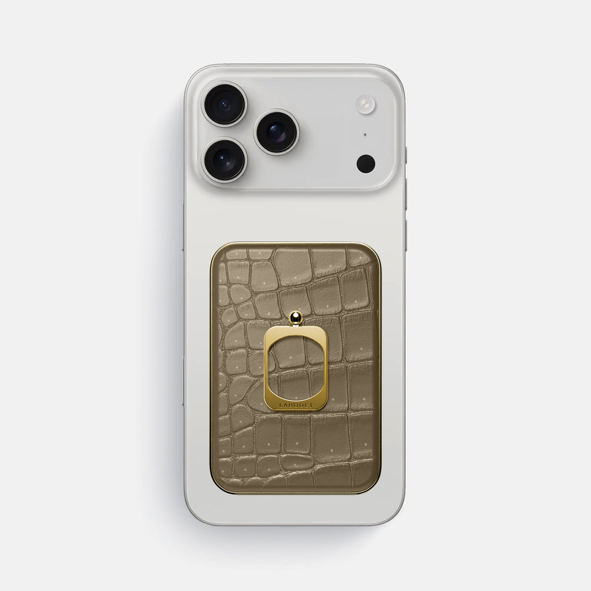 MagSafe Ring For iPhone 18 Pro Max In Porosus Crocodile -2 | Kaki-Green-Gold