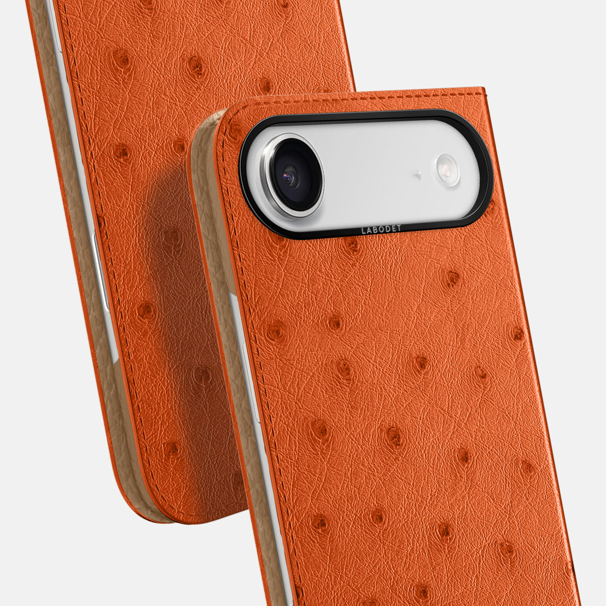 Folio Case For iPhone 17 Air In Ostrich -5 | Orange-Black