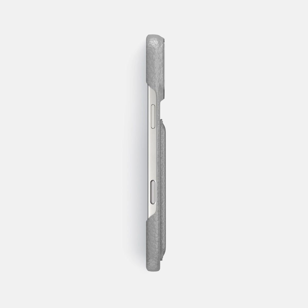 Double Card Case For iPhone 17 Pro Max In Calf -3 | Nuage-Steel