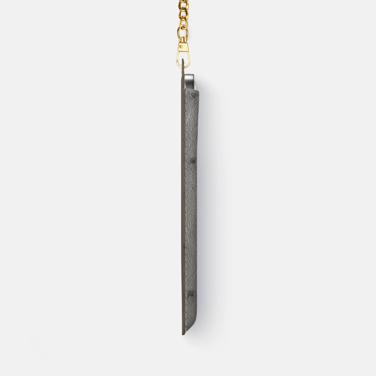Crossbody Bag For iPhone 17 Pro Max In Ostrich -4 | Grey-Gold