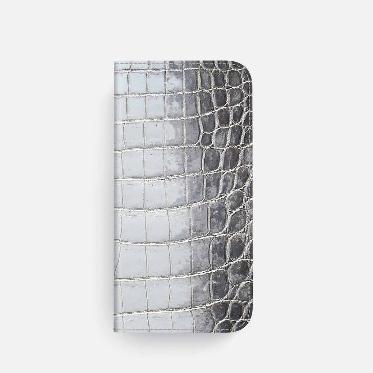 Folio Case For iPhone 18 Pro In Himalayan Crocodile -4 | Silver-Steel