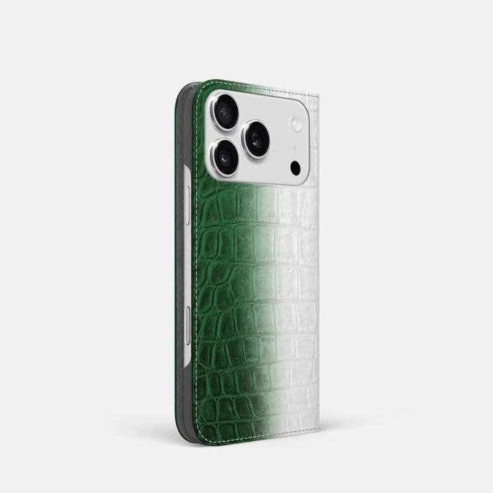 Folio Slim Case For iPhone 17 Pro In Himalayan Crocodile -1 | Green