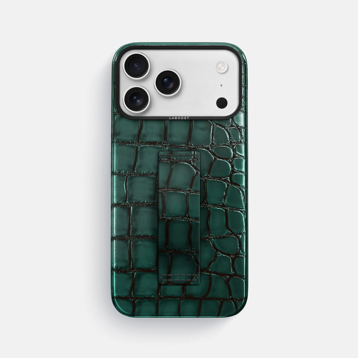 Finger Case For iPhone 18 Pro Max In Patina Alligator -1 | Green-Black