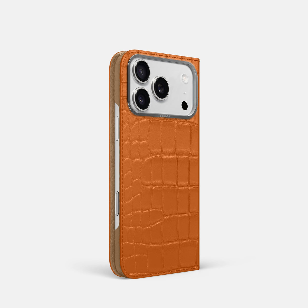 Folio Case For iPhone 18 Pro In Alligator -1 | Orange-Steel